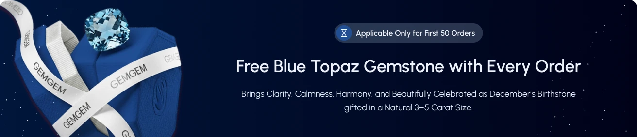 Free Blue Topaz Gemstone with Every Order